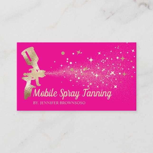 Mobile Body Paint Tan Spray pink Business Card (Front)