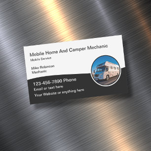 Mobile Camper RV Mechanic Business Card Magnets