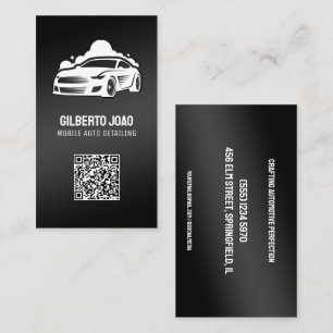 Mobile Car Detailer Custom QR Business Card