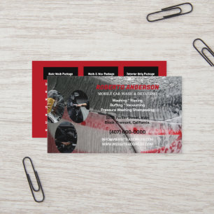 Mobile Car Wash Auto Detailing Automotive car Business Card