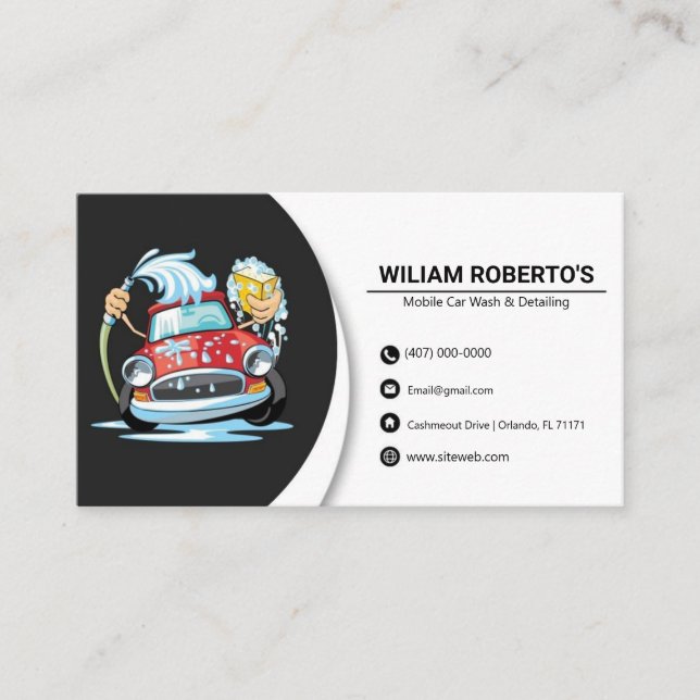 Mobile Car Wash Business Cards (Front)