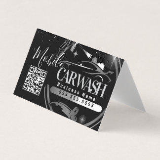 Mobile Car Wash Detail - Business Logo QR Code B Business Card