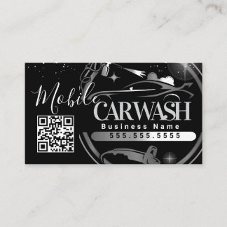 Mobile Car Wash Detail - Business Logo QR Code B Card
