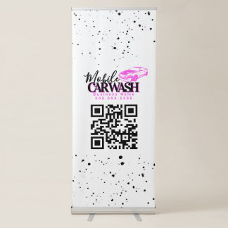 Mobile Car Wash Detail Business QR Code Retractable Banner