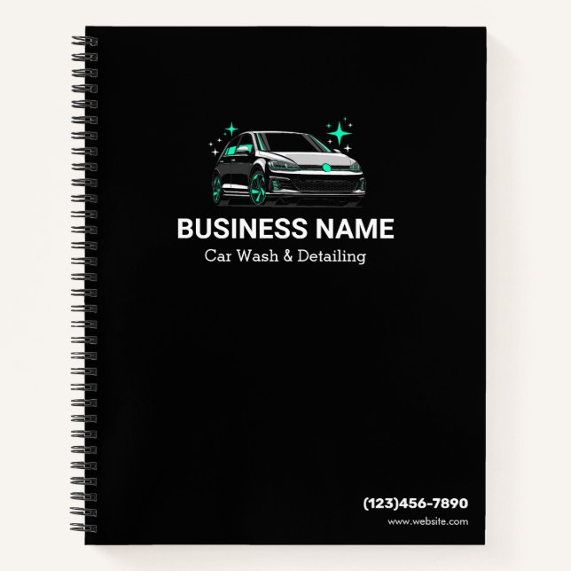 Mobile Car Wash & Detailing Custom Live Notebook (Front)