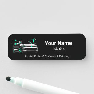 Mobile Car Wash & Detailing Custom Name Tag