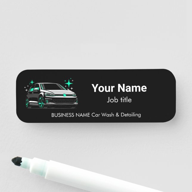 Mobile Car Wash & Detailing Custom  Name Tag (In Situ)