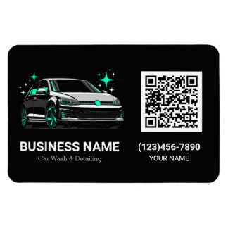 Mobile Car Wash & Detailing Custom QR code Magnet