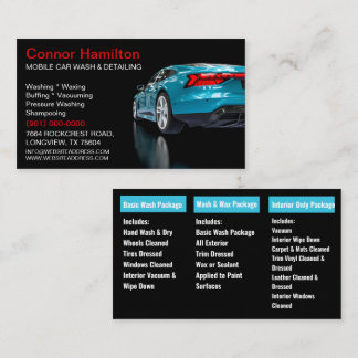 Mobile Car Wash Detailing Pressure Washing   Business Card