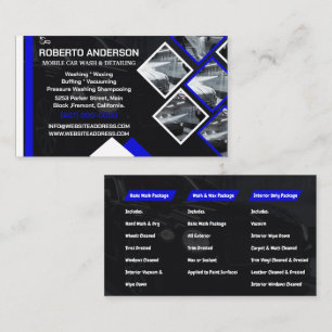 Mobile Car Wash Detailing Pressure Washing Business Card