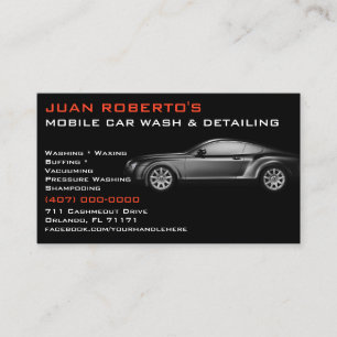 Mobile Car Wash Detailing Pressure Washing  Business Card