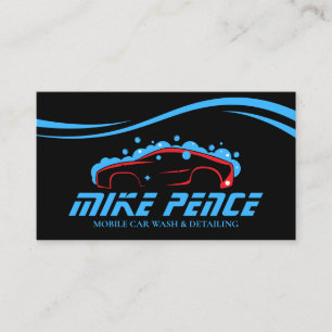 Mobile Car Wash Detailing Pressure Washing Business Card