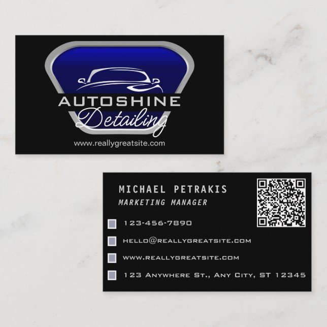 Mobile Car Wash Detailing Pressure Washing Business Card (Front/Back)