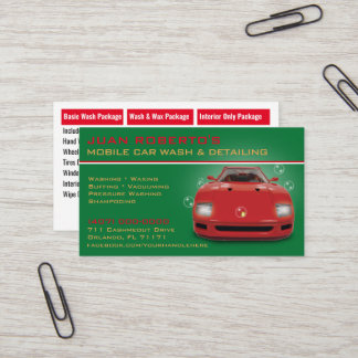 Mobile Car Wash Detailing Pressure Washing Business Card