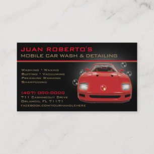 Mobile Car Wash Detailing Pressure Washing Business Card