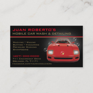 Mobile Car Wash Detailing Pressure Washing Business Card