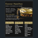 Mobile Car Wash Detailing Pressure Washing  Flyer<br><div class="desc">Black and White Modern Sport Car</div>