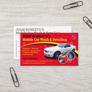 Mobile Car Wash & Detailing - Pressure Washing Tem Business Card