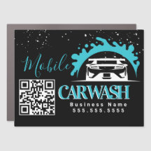 Mobile Car Wash Detailing Vehicle Logo QR Code F