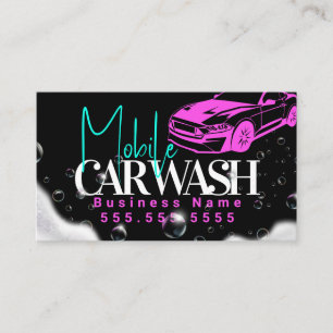 Mobile Car Wash Vehicle Detailing QR Code Business Card