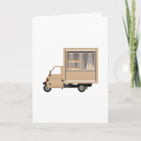 Mobile Coffee Van Vehicle Greeting Cards
