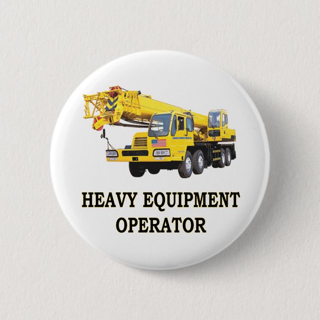 MOBILE CRANE 6 CM ROUND BADGE (Front)