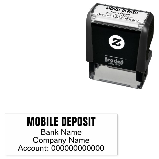 Mobile Deposit Bank Business Names Account Number Self-inking Stamp (In Situ)