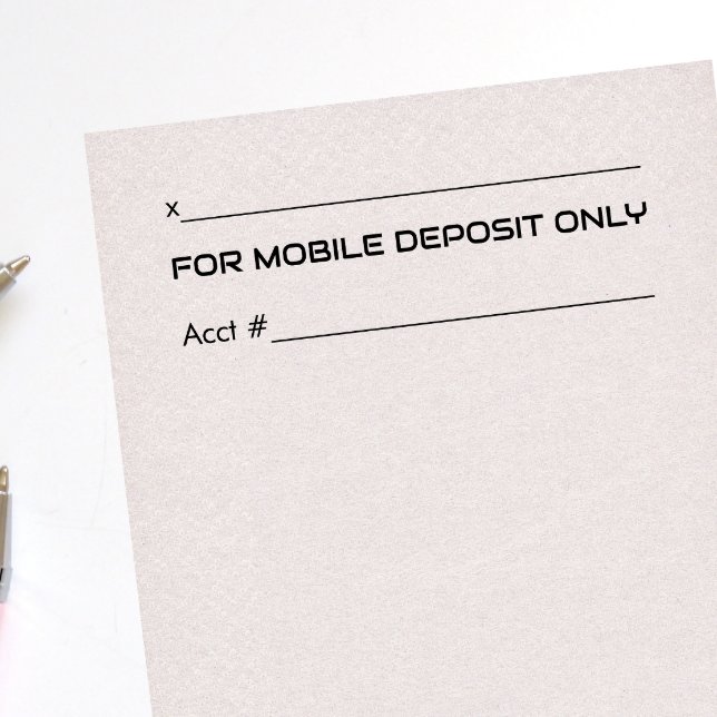 MOBILE DEPOSIT PERSONAL BANK ENDORSEMENT SELF-INKING STAMP (Creator Uploaded)