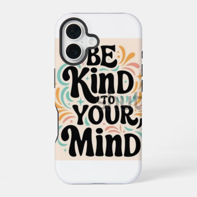 mobile design for self brain powers iPhone 16 case (Back)