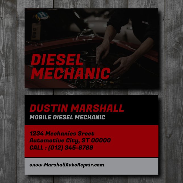 Mobile Diesel Mechanic Custom Business Card (Creator Uploaded)