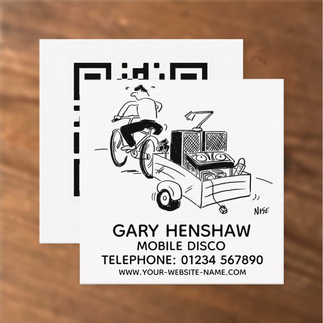 Mobile Disco Disc Jockey Square Business Card (Creator Uploaded)