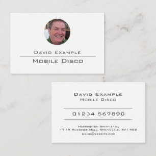 Mobile Disco DJ with Photo of Holder Business Card