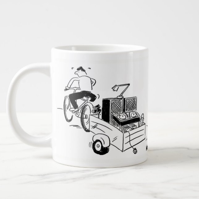 Mobile DJ or Disc Jockey Large Coffee Mug (Left)