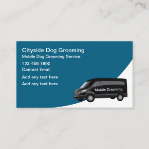 Mobile Dog Grooming Services Simple Business Card