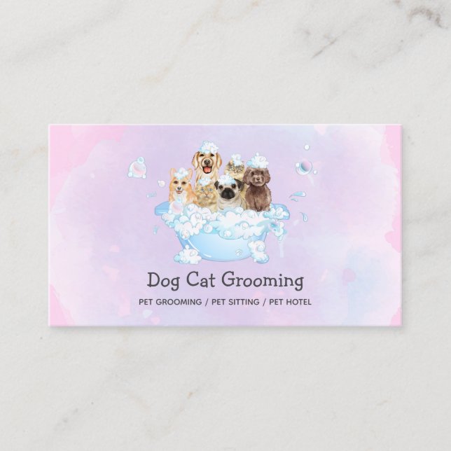 Mobile Dog Wash Van Business Card (Front)