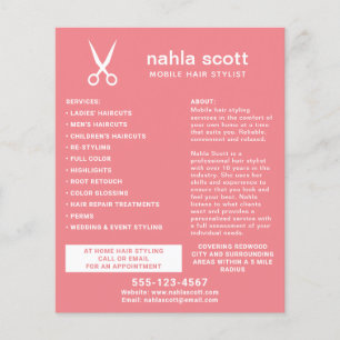 Mobile Hair Stylist Scissors Modern Coral Flyer