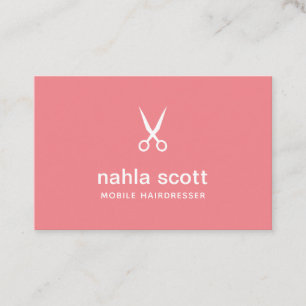 Mobile Hairdresser Coral Scissors UK/Euro Business Card