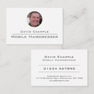 Mobile Hairdresser with Photo of Holder Business Card