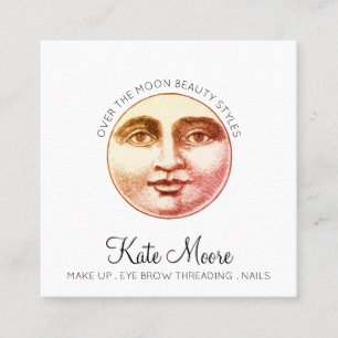 Mobile Makeup Artist Over The Moon  Square Business Card