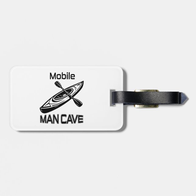 Mobile Man Cave Kayak Luggage Tag (Back Horizontal)