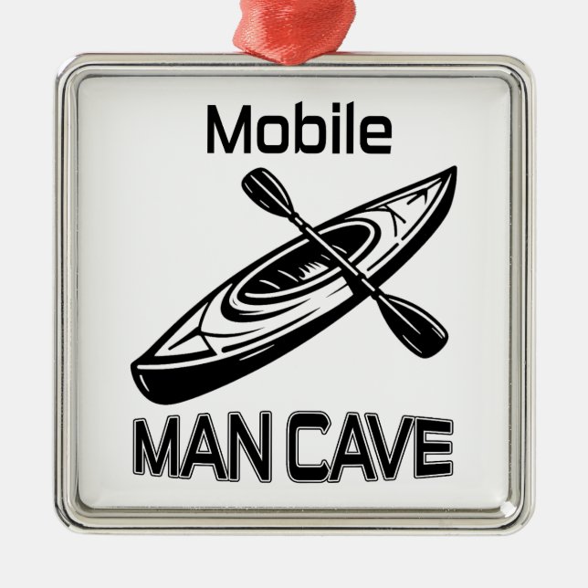 Mobile Man Cave Kayak Metal Tree Decoration (Front)