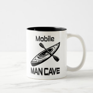Mobile Man Cave Kayak Two-Tone Coffee Mug