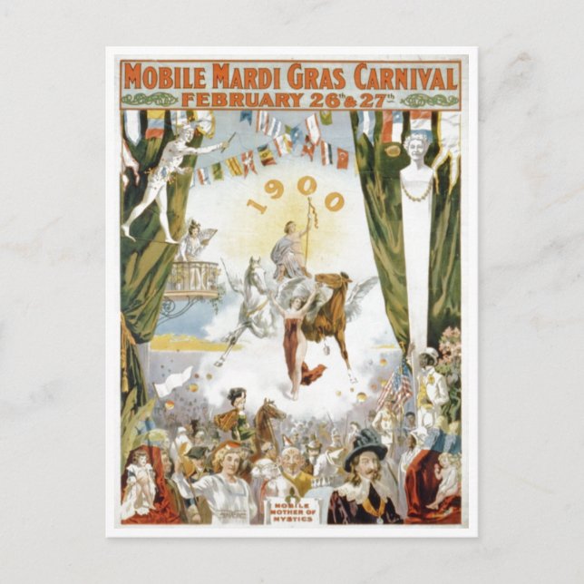 Mobile Mardi Gras1900 Poster Postcard (Front)