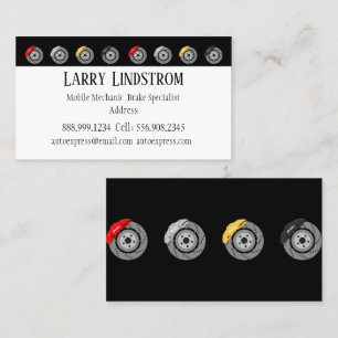 Mobile Mechanic Brake Service Black Classic Business Card