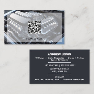 Mobile Mechanic Custom QR Business Card