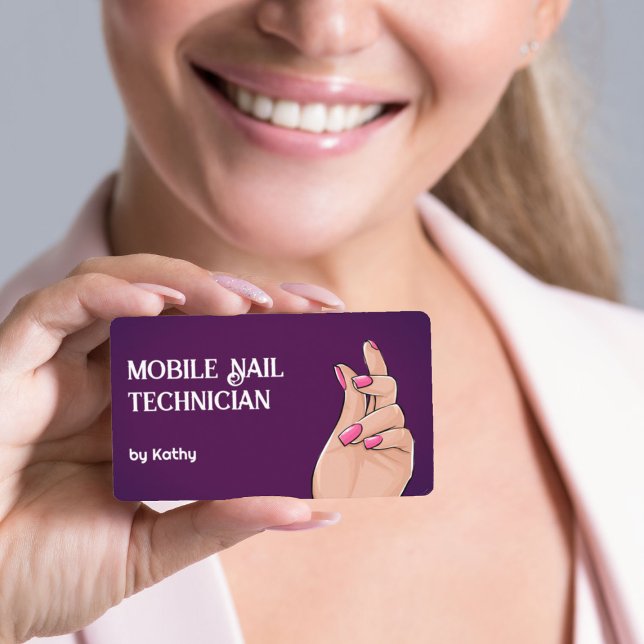Mobile Nail Technician Business Card (Nail Technician Business Cards)