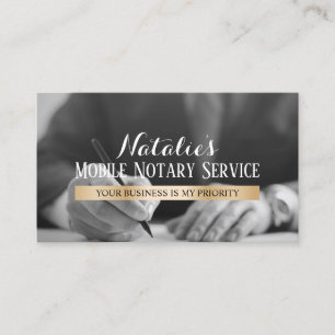 Mobile Notary & Apostille Gold Label Signing Agent Business Card