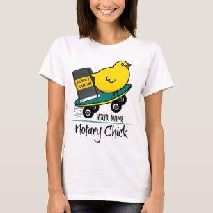 Mobile Notary Chick on Skateboard Customised Name T-Shirt