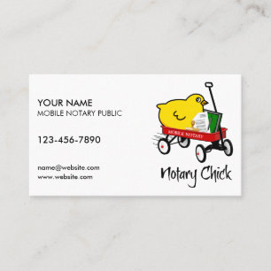 Mobile Notary Chick Red Wagon Customised Business Card