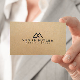 Mobile Notary House Logo Kraft Business Card